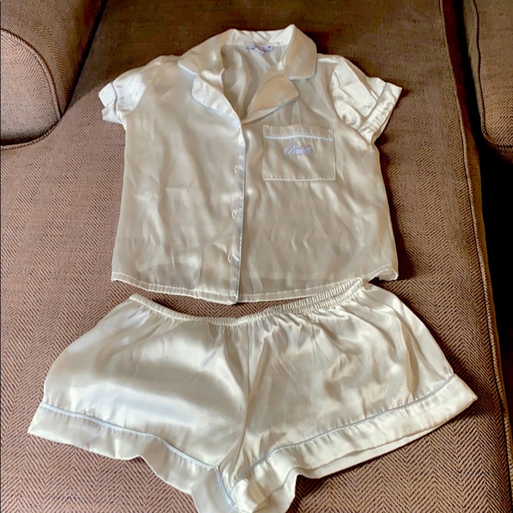 Bridal silk pajamas